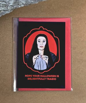 MORTICIA ADDAMS Halloween kort