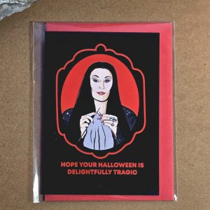 MORTICIA ADDAMS Halloween kort